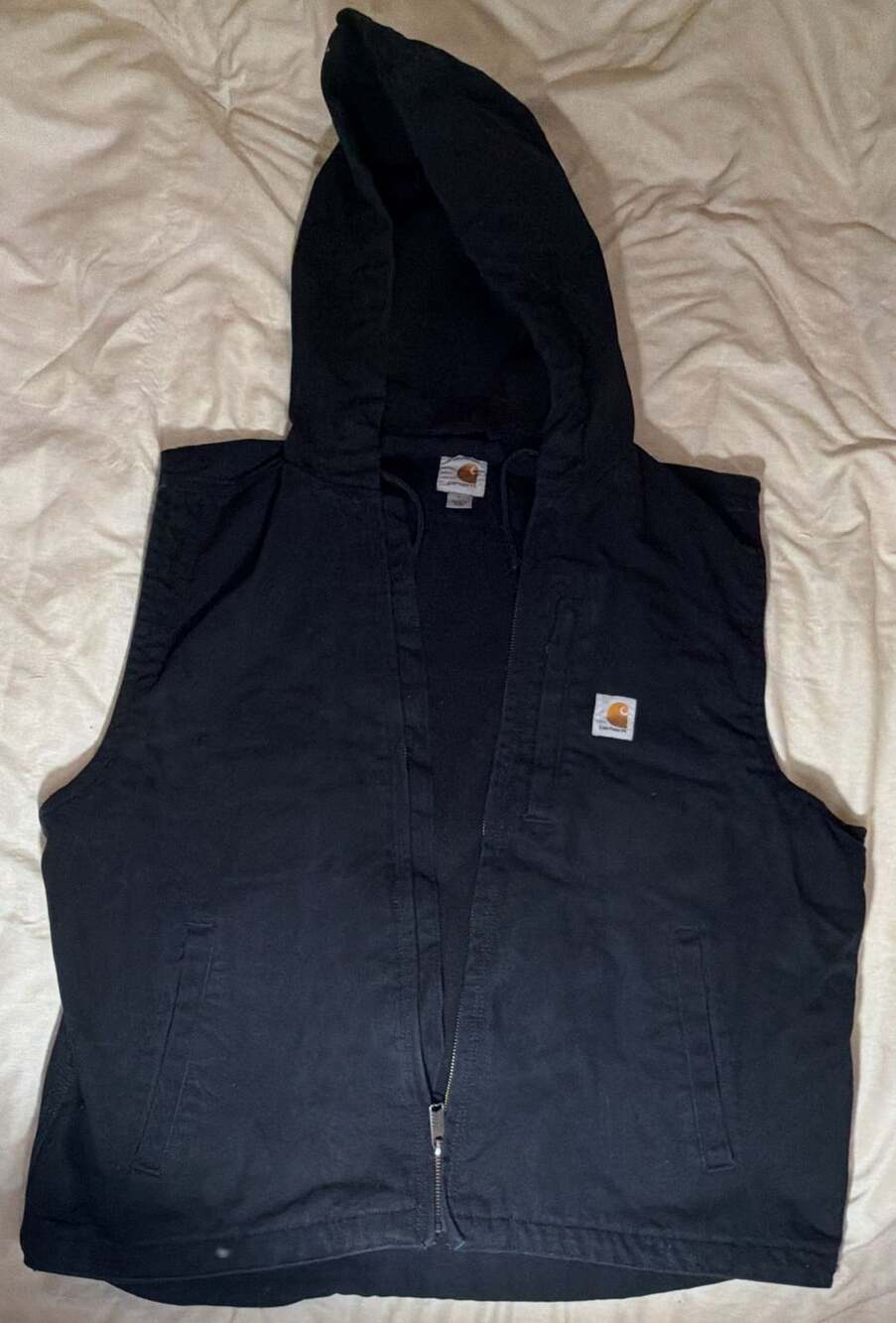 Carhartt Black Hooded Work Vest Size L